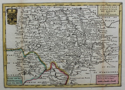 Kupferstichkarte rheinlande - kupferstichkarte,