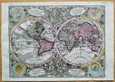 Weltkarte - Kupferstich Karte