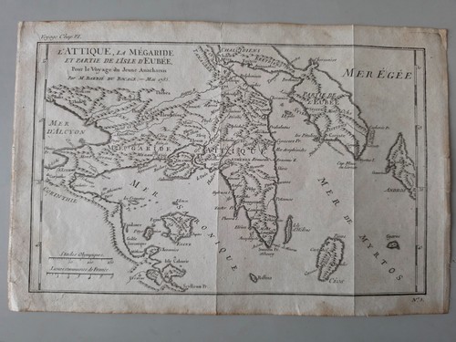 Alte landkarte 1785 attika - landkarte,