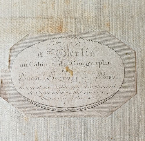 Alte landkarte auf leinen - auf,