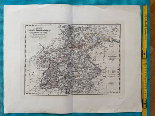 Antike karte 1833 sachsen - karte,