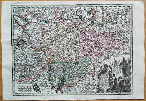 Tirol kupferstich karte - kupferstich,