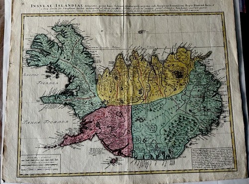 Antike landkarte von island - landkarte,